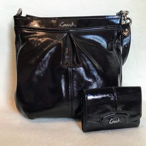 Coach patent leather Ashley bag w/wallet